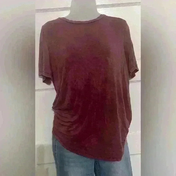Jodifl Burgundy Mineral Wash High Low Tunic Small - Picture 1 of 2